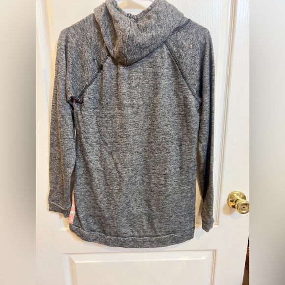 Maurice pullover hoodie gray back and sleeves w/ peach & ivory Aztec Size M - Picture 4 of 4